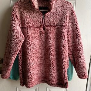 Maroon Sherpa Boxercraft quarter zip pullover